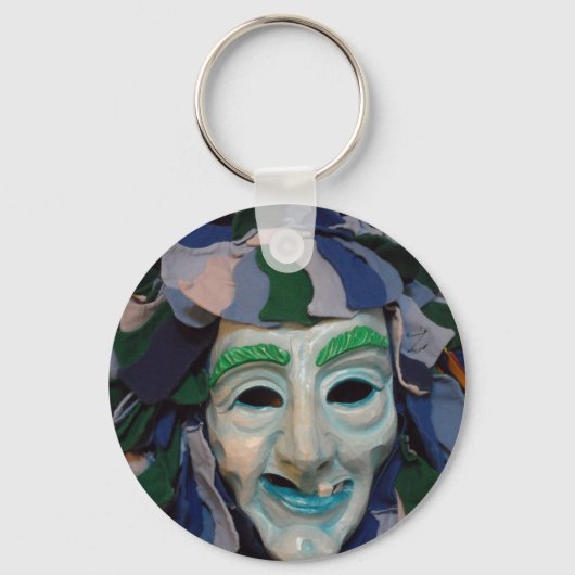 Oud carnavalmasker sleutelhanger (Voorkant)