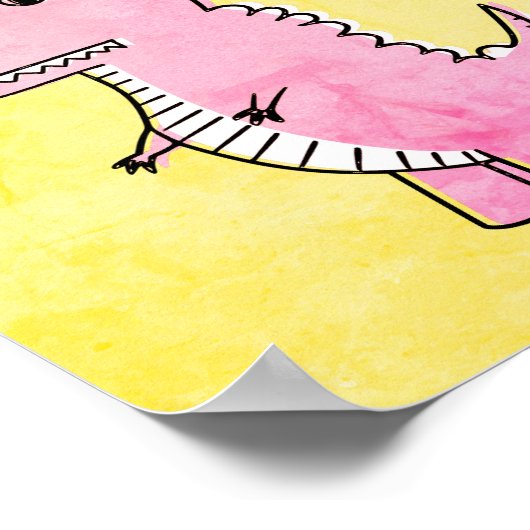 oud Cartoon T-Rex voor de schildklier Poster (Hoek)