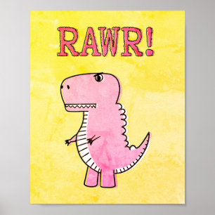 oud Cartoon T-Rex voor de schildklier Poster