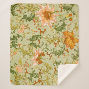 Oud Chinees Sieraad Jones Bloemen Sherpa Deken