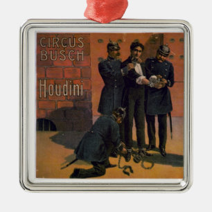 Oud circusposter - Houdini en het circus Metalen Ornament