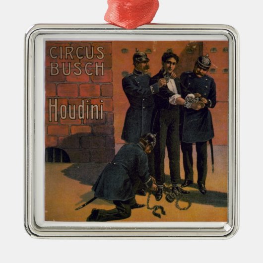 Oud circusposter - Houdini en het circus Metalen Ornament (Voorkant)