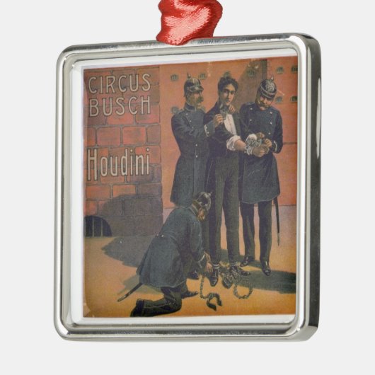 Oud circusposter - Houdini en het circus Metalen Ornament (Links)