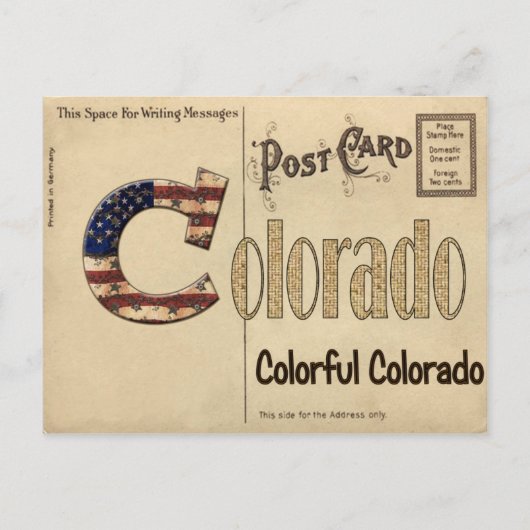 Oud Colorado Briefkaart (Voorkant)