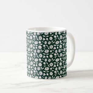 Oud decoratief dicht bloemmotief koffiemok