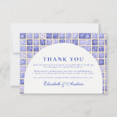 Oud Delfts Patchwork Bruiloft Bedankkaart (Voorkant)