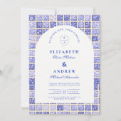 Oud Delfts Patchwork Bruiloft Kaart (Voorkant)