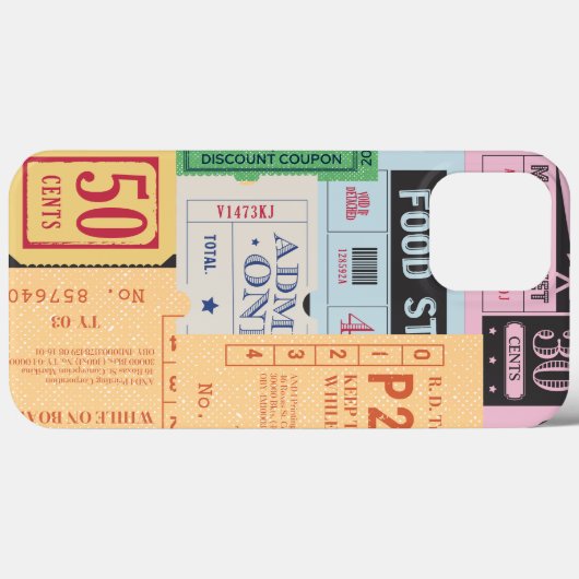Oud design Rustieke krant Tickets Case-Mate iPhone Case (Achterkant (horizontaal))