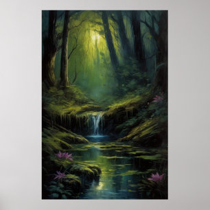 Oud donker bos poster