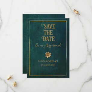 Oud donkergroen save the date