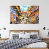 Oud dorp Town Square Wall Art Canvas Afdruk (Insitu (Slaapkamer))