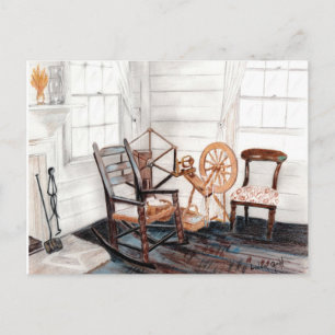 Oud draaiend wiel briefkaart