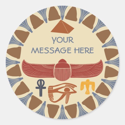 Oud Egypte Egyptische Graphics Collage Ronde Sticker (Voorkant)