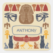 Oud Egypte Egyptische Graphics Collage Vierkante Sticker (Voorkant)