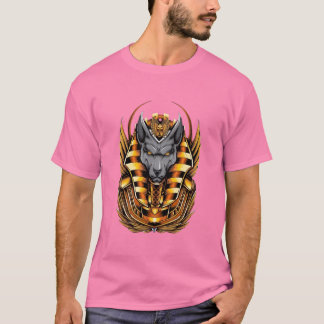 Oud-Egyptisch Anubis Grafisch T-shirt | Gouden Pha