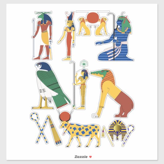 Oud-Egyptische cartoon clipart Sticker (Vel)