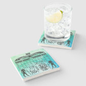 Oud-Egyptische Senetraad Stenen Onderzetter (Zijkant)