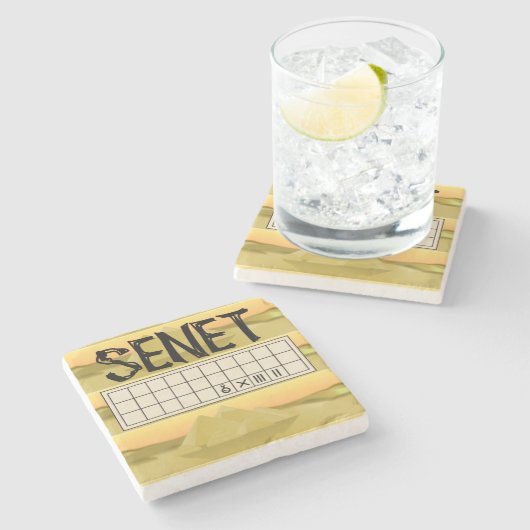 Oud-Egyptische Senetraad Stenen Onderzetter (Zijkant)