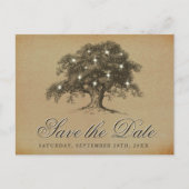 oud eiken boom bruiloft bewaar de datum aankondigingskaart (Voorkant)