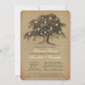 oud eiken boom bruiloft repetitie diner kaart (Voorkant)