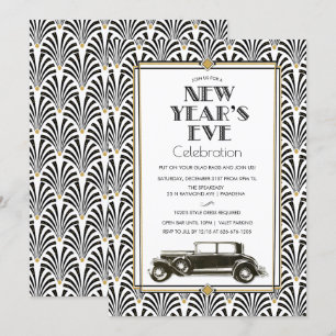 Oud en nieuw Art Deco Gatsby uitnodiging