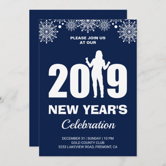 Oud en Nieuw-feest 2019 Kaart (Voorkant / Achterkant)