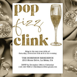 Oud en Nieuw Feest Sparkle Gold Cheers Kaart