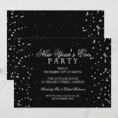 Oud en Nieuw Feest Zilveren Confetti Stippen Kaart (Voorkant / Achterkant)