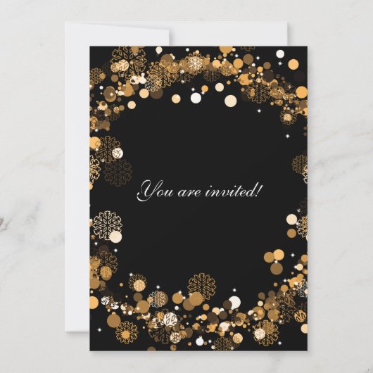 Oud en Nieuw Feestelijke Krans Goud Kaart (Achterkant)