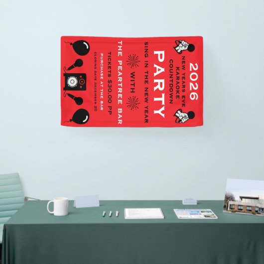 Oud en Nieuw Karaoke Countdown Spandoek (Beurs)