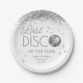 Oud en Nieuw Laatste Disco van het Jaar Papieren Bordje (Voorkant)