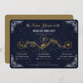 Oud en Nieuw Progressief Dinnerfeest Kaart (Voorkant / Achterkant)