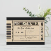 Oud en Nieuw Ticket Uitnodigingen Feest (Staand voorkant)