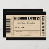 Oud en Nieuw Ticket Uitnodigingen Feest (Voorkant / Achterkant)