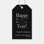 Oud en Nieuw Zwart en Wit Cadeaulabel (Achterkant)