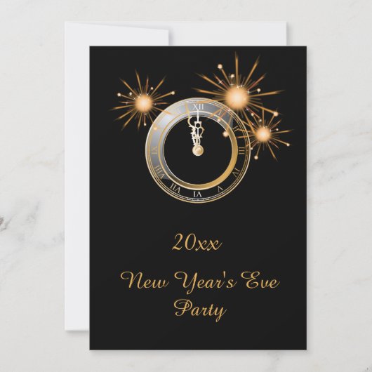 Oud en Nieuwjaarsfeest Klok Uitnodiging (Voorkant)