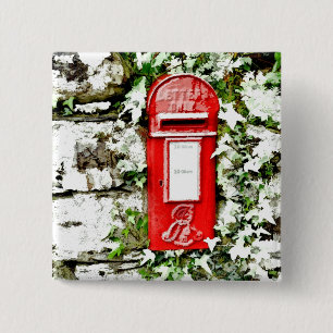OUD ENGELAND VIERKANTE BUTTON 5,1 CM