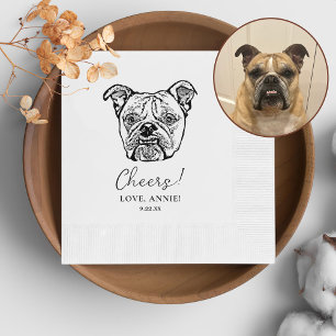 Oud Engels Bulldog gepersonaliseerd Cheers servett Servet