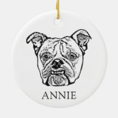 Oud Engels Bulldog handtekening gepersonaliseerd Keramisch Ornament (Achterkant)
