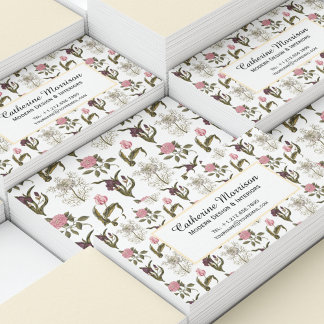 Oud Engels Garden  Floral Pattern Visitekaartje