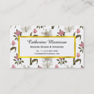 Oud Engels Garden  Floral Pattern Visitekaartje