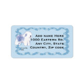 Oud Engels herdershond, Blauw Squiggly Etiket (Voorkant)