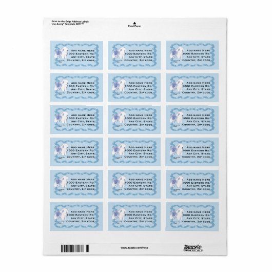 Oud Engels herdershond, Blauw Squiggly Etiket (Full Sheet)
