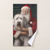 Oud Engels herdershond met sinterklaas feestelijk Bad Handdoek (Handdoek)