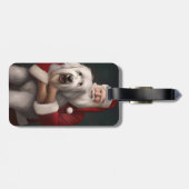 Oud Engels herdershond met sinterklaas feestelijk Bagagelabel (Achterkant horizontaal)