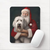 Oud Engels herdershond met sinterklaas feestelijk Muismat (Met muis)