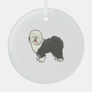 Oud Engels herdershond mijn vriend Glas Ornament