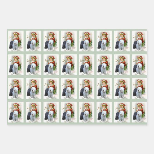 Oud Engels kerstfeest Inpakpapier Vel (Voorkant 2)