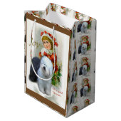 Oud Engels kerstfeest Medium Cadeauzakje (Achterkant Gekanteld)