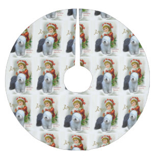 Oud Engels kerstfeest met Sheepdog Vintage Kerstboom Rok